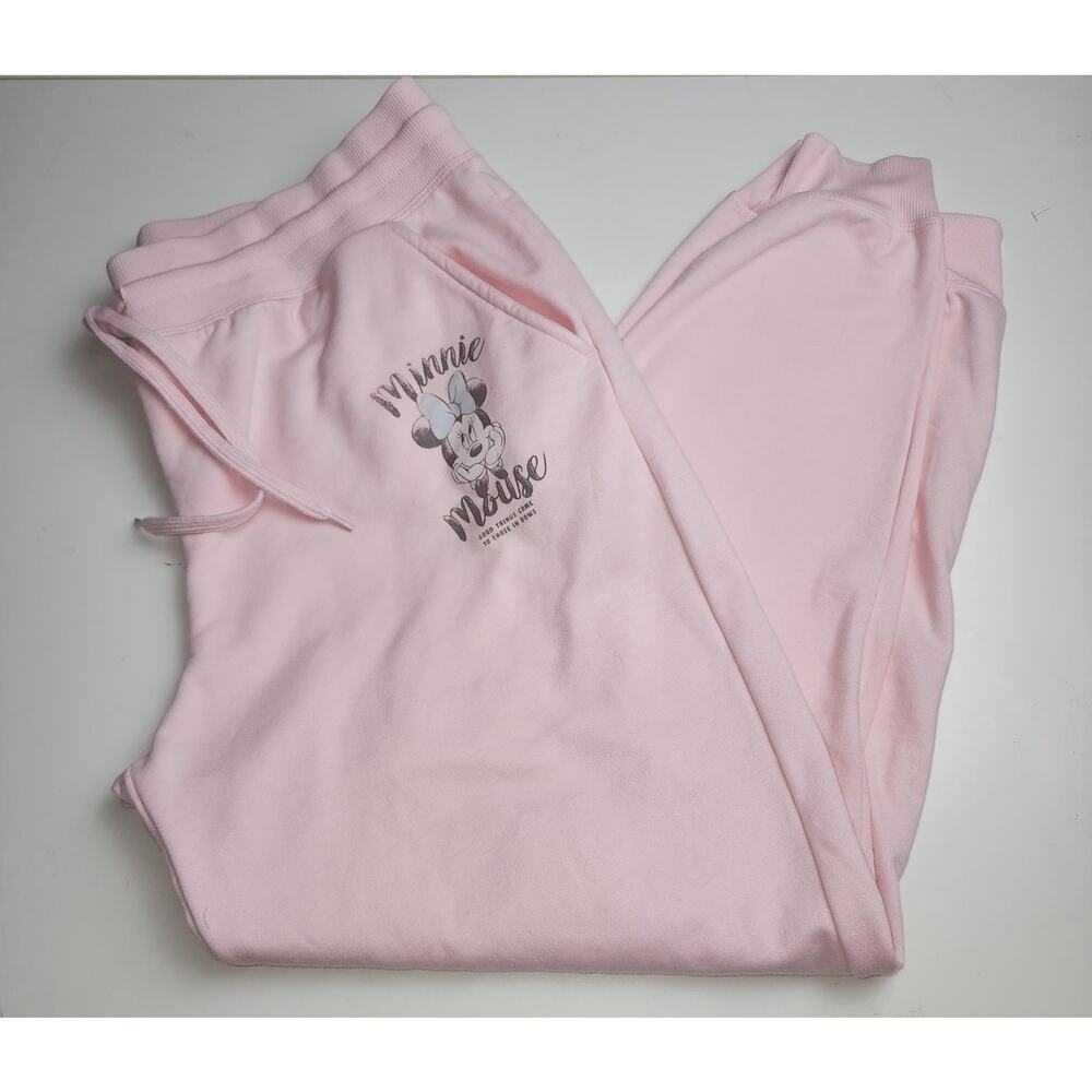 Disney Joggers Womens XL Minnie Mouse Pink  Warm lounge cozycore cabincore - Picture 3 of 8